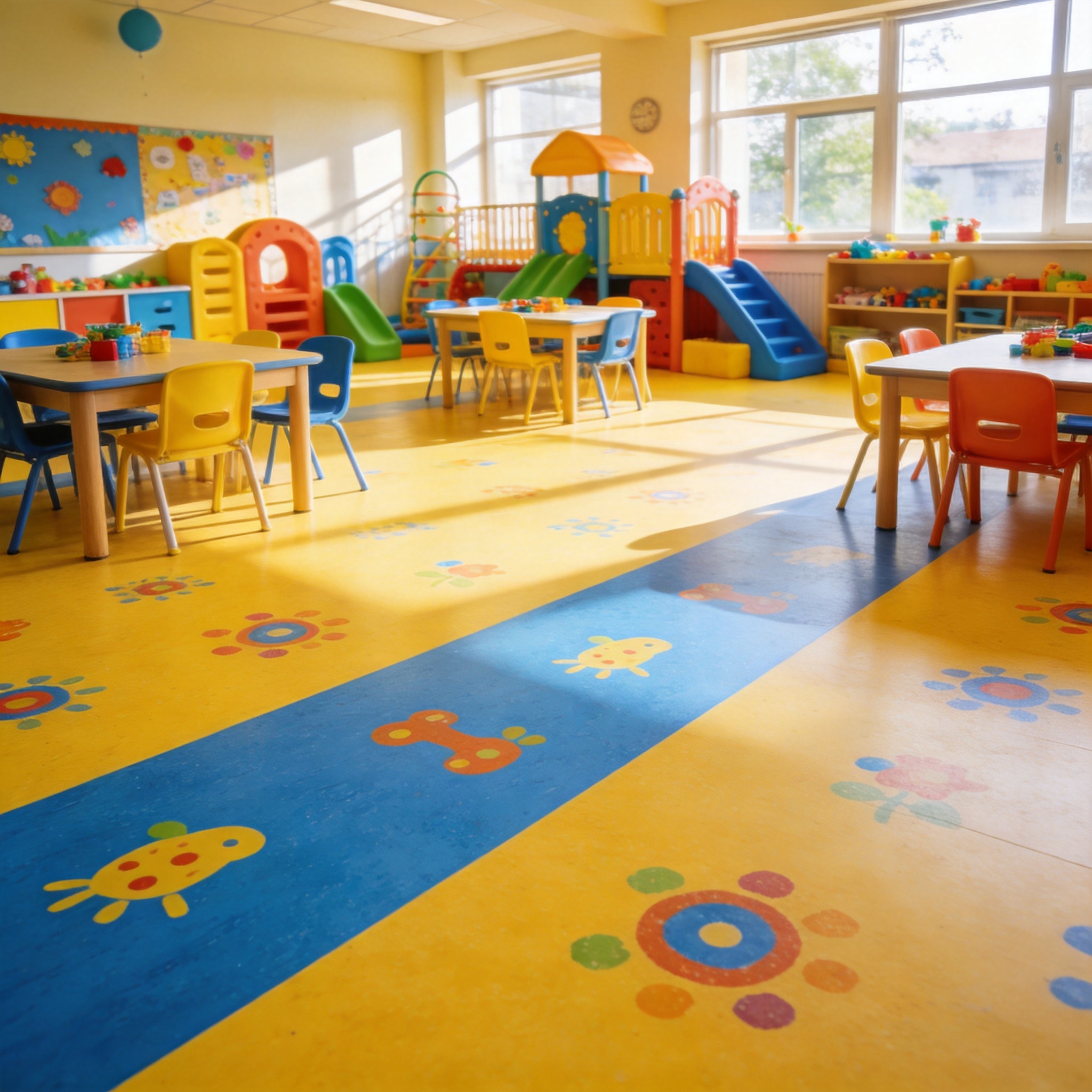 定制地板 × 幼儿园活动室 铺装效果图