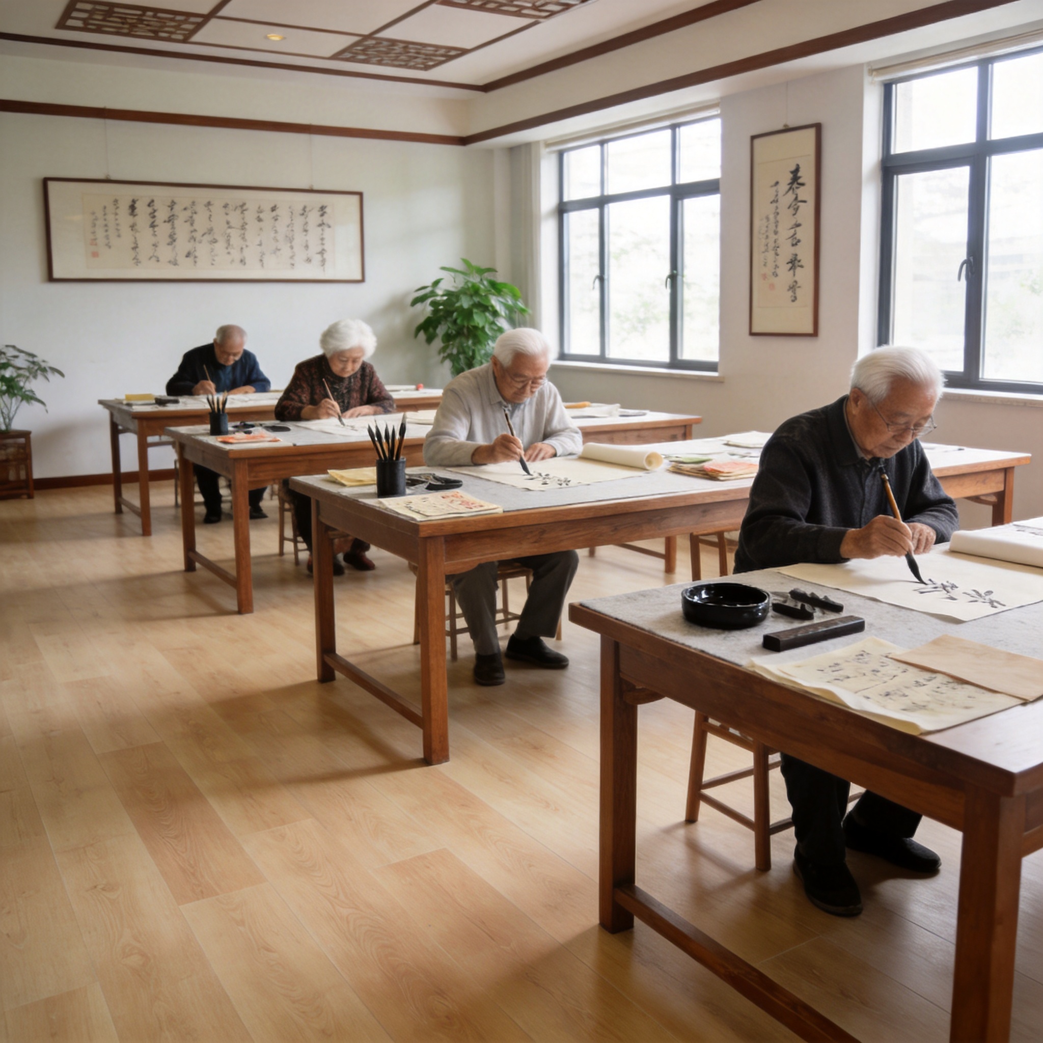 迪兰特系列 × 老年大学书法教室 铺装效果图